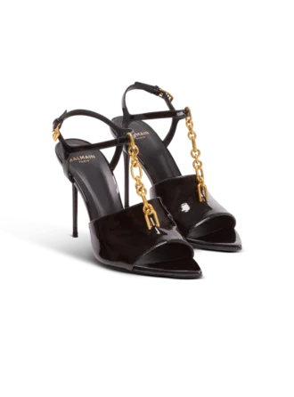 Sync sandals in patent calfskin