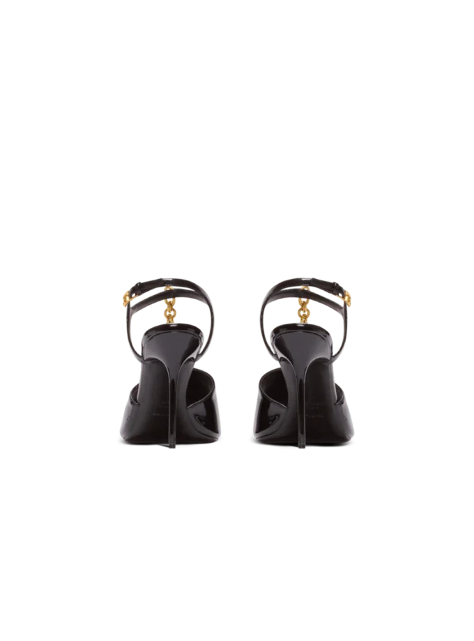 Sync sandals in patent calfskin