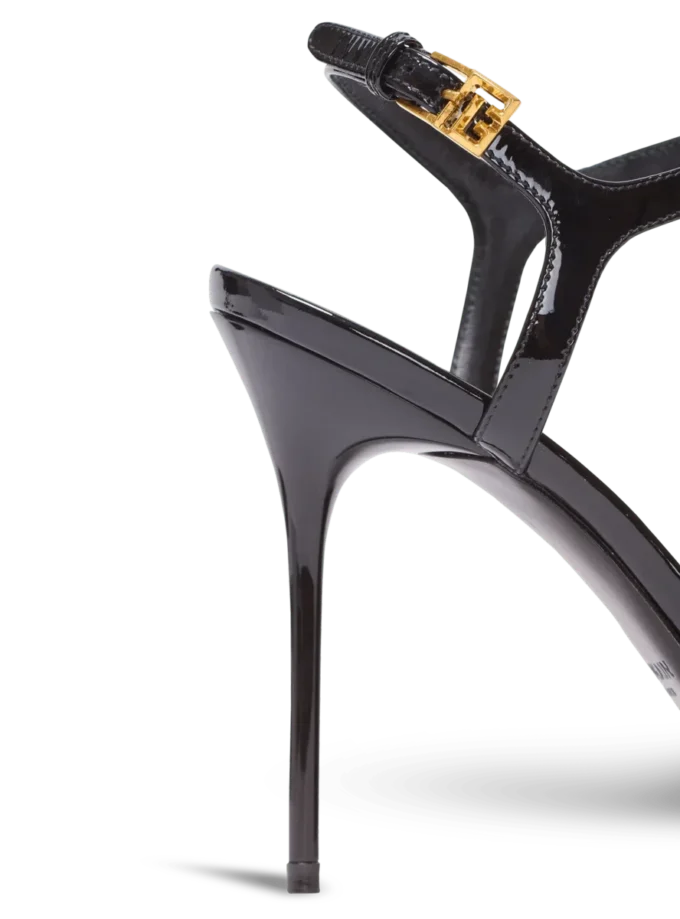 Sync sandals in patent calfskin