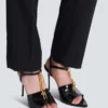 Sync sandals in patent calfskin