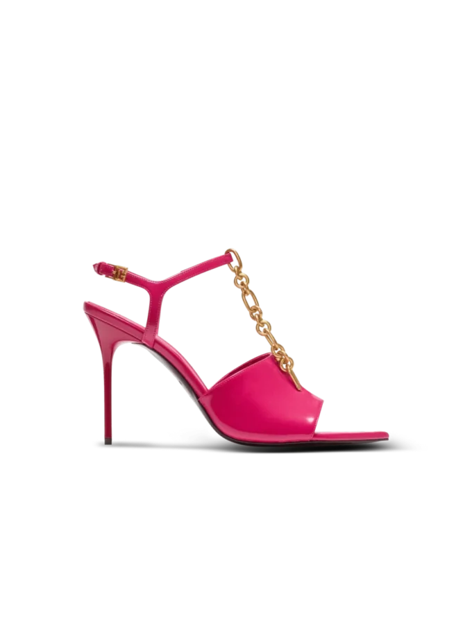 Sync sandals in shiny lambskin