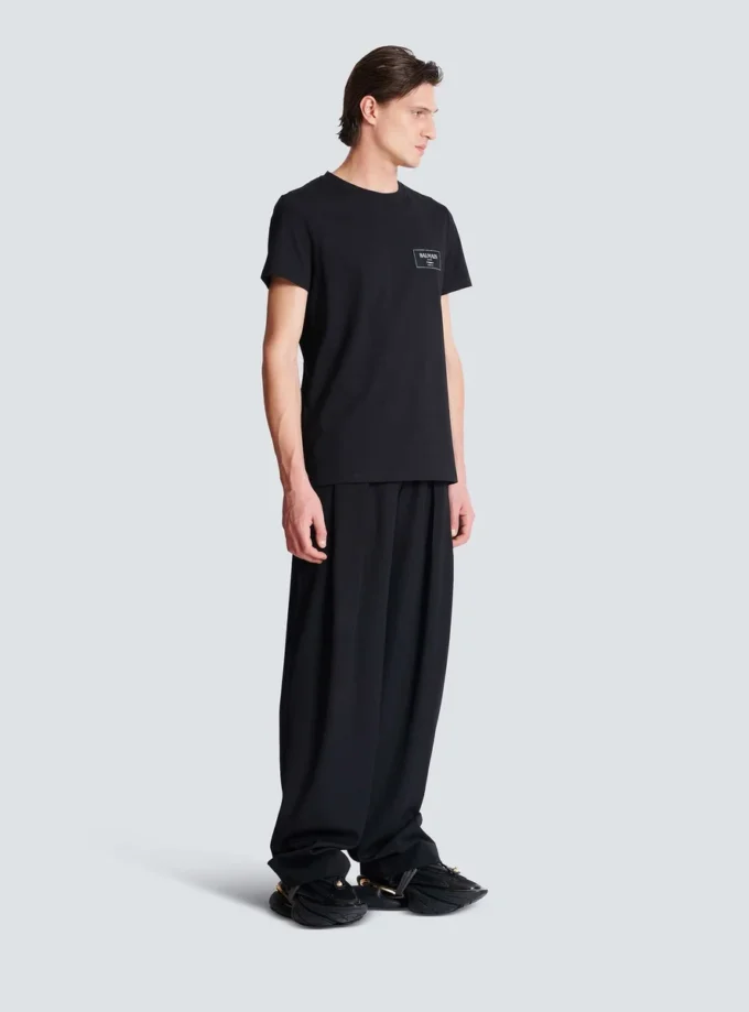 T-shirt with Balmain Couture label T-shirt with Balmain Couture label