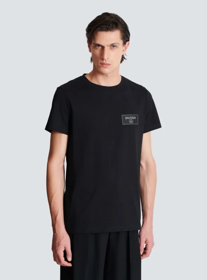 T-shirt with Balmain Couture label T-shirt with Balmain Couture label