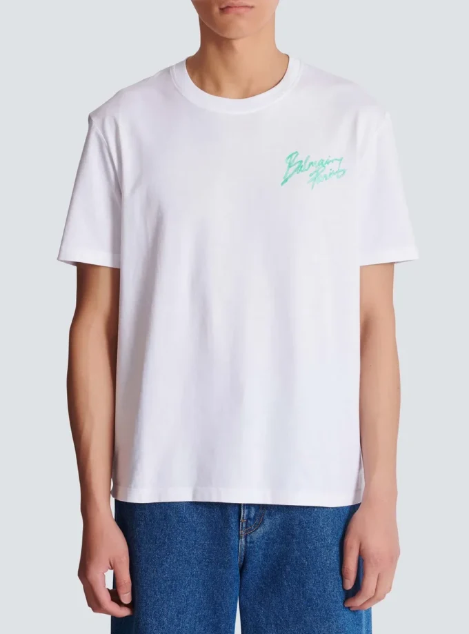 T-shirt with Balmain Paris Brush print T-shirt with Balmain Paris Brush print