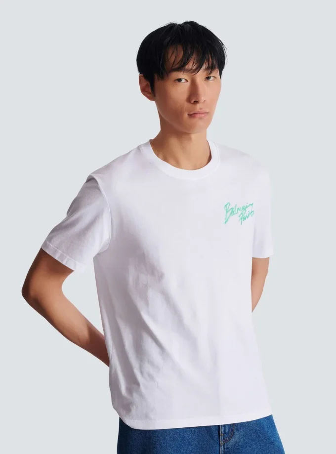 T-shirt with Balmain Paris Brush print T-shirt with Balmain Paris Brush print