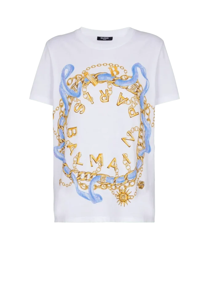 T-shirt with Balmain Paris Chain print T-shirt with Balmain Paris Chain print