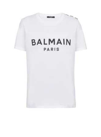 T-shirt with Balmain Paris print T-shirt with Balmain Paris print