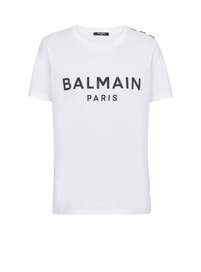 T-shirt with Balmain Paris print T-shirt with Balmain Paris print