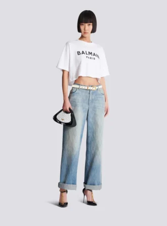 T-shirt with Balmain Paris print T-shirt with Balmain Paris print
