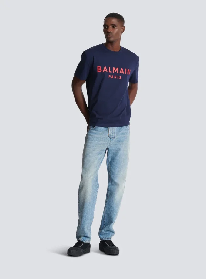 T-shirt with Balmain Paris print T-shirt with Balmain Paris print