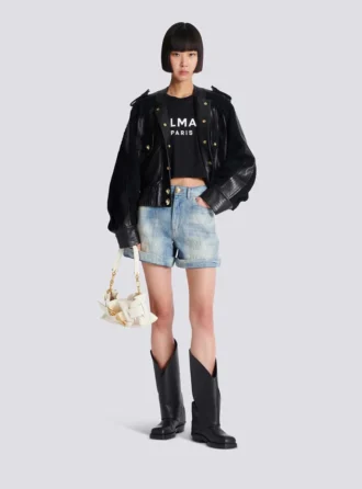 T-shirt with Balmain Paris print T-shirt with Balmain Paris print