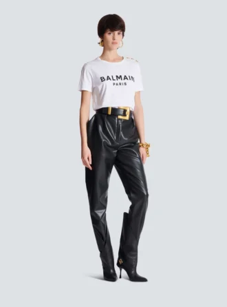 T-shirt with Balmain Paris print T-shirt with Balmain Paris print