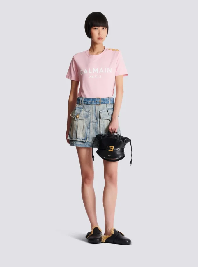 T-shirt with Balmain Paris print T-shirt with Balmain Paris print
