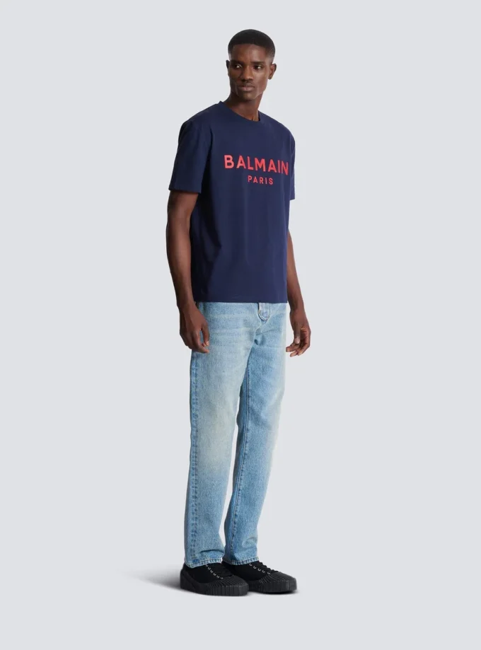 T-shirt with Balmain Paris print T-shirt with Balmain Paris print