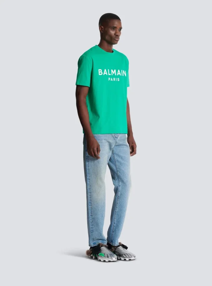 T-shirt with Balmain Paris print T-shirt with Balmain Paris print