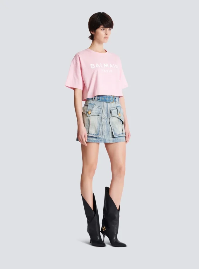 T-shirt with Balmain Paris print T-shirt with Balmain Paris print