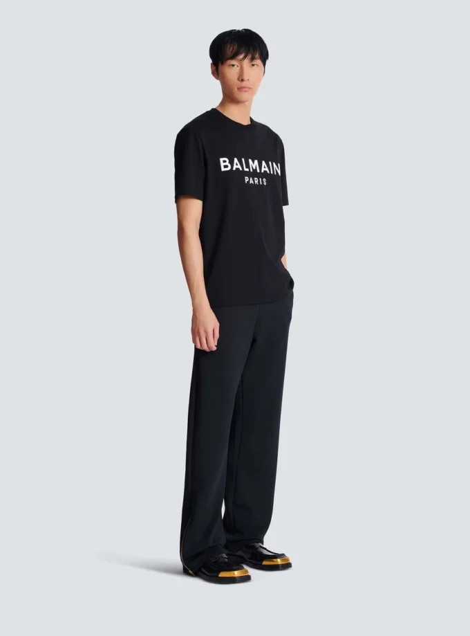 T-shirt with Balmain Paris print T-shirt with Balmain Paris print