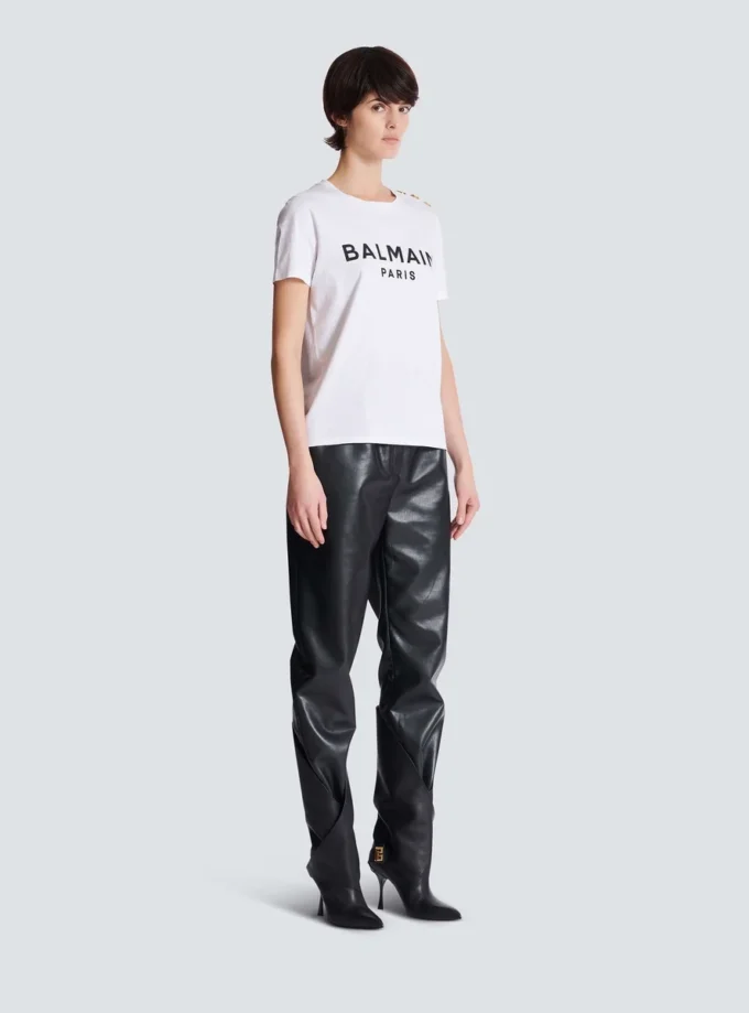 T-shirt with Balmain Paris print T-shirt with Balmain Paris print