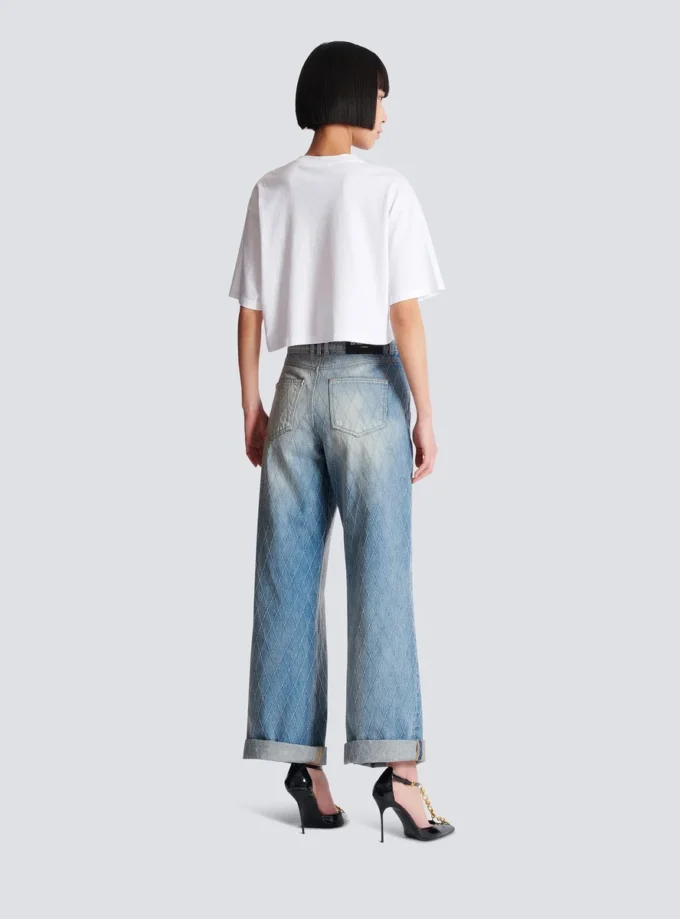 T-shirt with Balmain Paris print T-shirt with Balmain Paris print