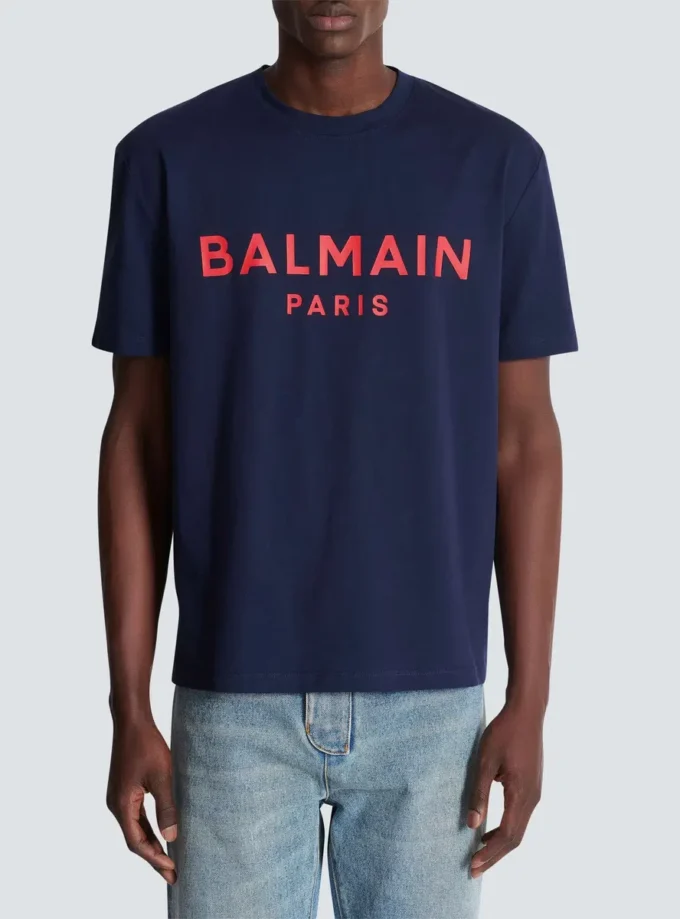 T-shirt with Balmain Paris print T-shirt with Balmain Paris print