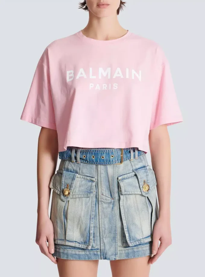 T-shirt with Balmain Paris print T-shirt with Balmain Paris print