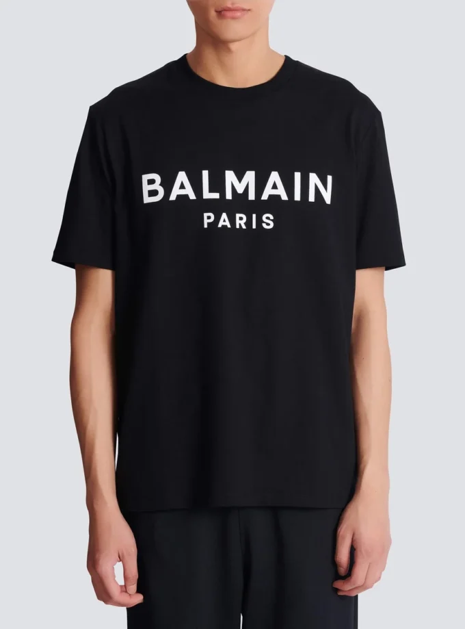 T-shirt with Balmain Paris print T-shirt with Balmain Paris print