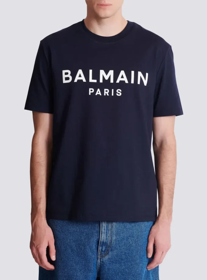 T-shirt with Balmain Paris print T-shirt with Balmain Paris print