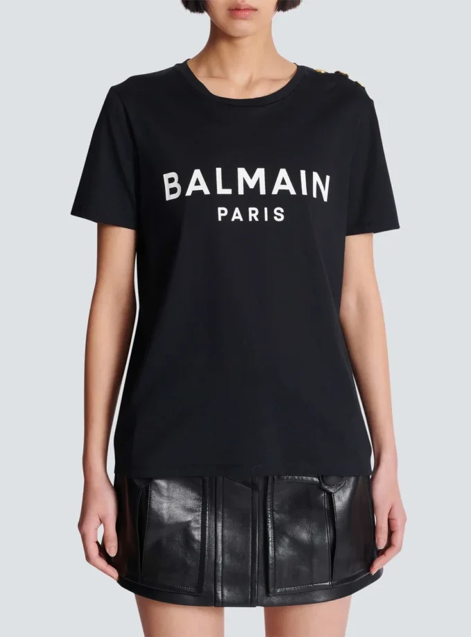 T-shirt with Balmain Paris print T-shirt with Balmain Paris print