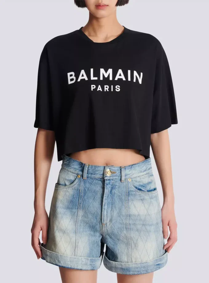 T-shirt with Balmain Paris print T-shirt with Balmain Paris print