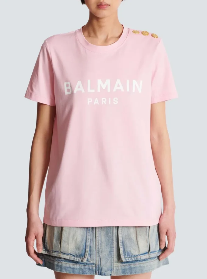 T-shirt with Balmain Paris print T-shirt with Balmain Paris print