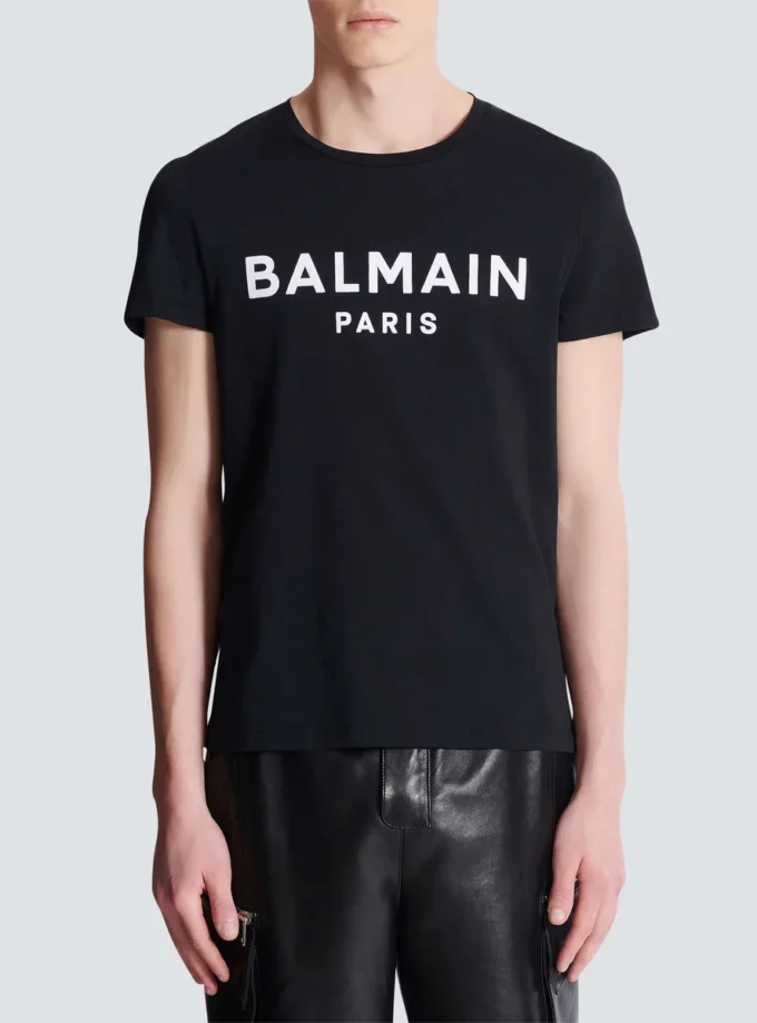 T-shirt with Balmain Paris print T-shirt with Balmain Paris print
