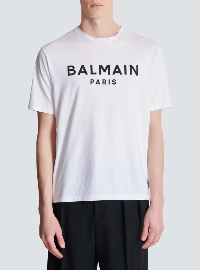 T-shirt with Balmain Paris print T-shirt with Balmain Paris print