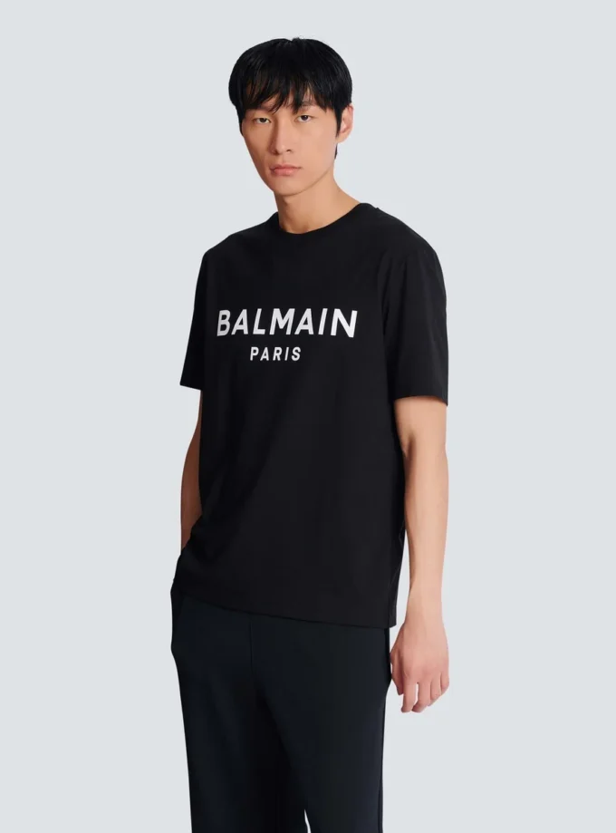 T-shirt with Balmain Paris print T-shirt with Balmain Paris print