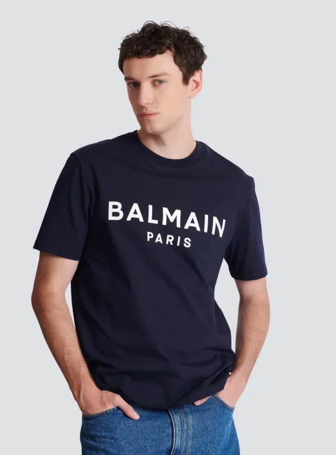 T-shirt with Balmain Paris print T-shirt with Balmain Paris print