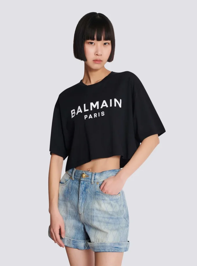 T-shirt with Balmain Paris print T-shirt with Balmain Paris print