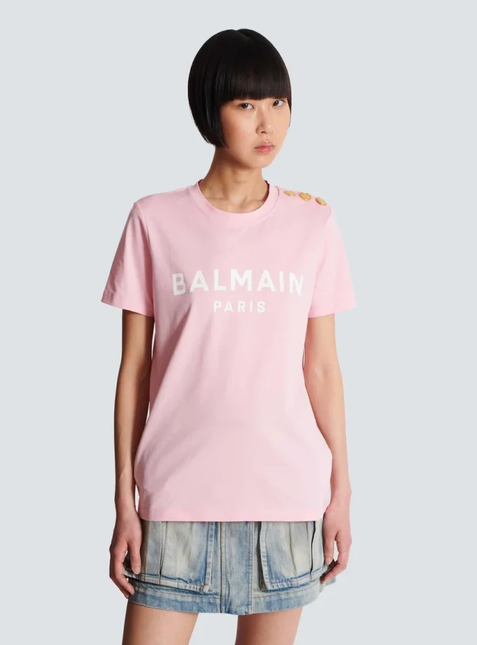 T-shirt with Balmain Paris print T-shirt with Balmain Paris print