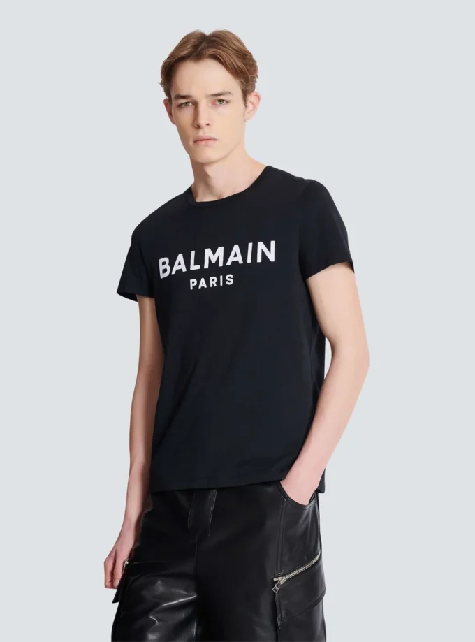 T-shirt with Balmain Paris print T-shirt with Balmain Paris print