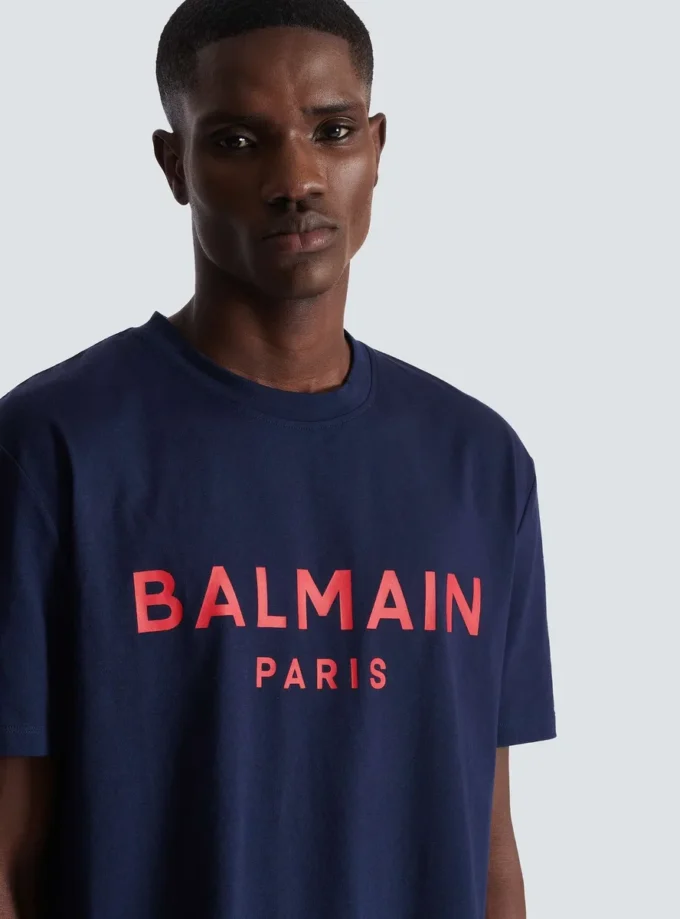 T-shirt with Balmain Paris print T-shirt with Balmain Paris print