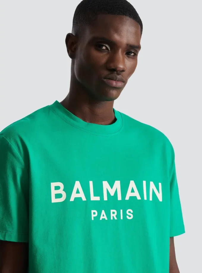 T-shirt with Balmain Paris print T-shirt with Balmain Paris print