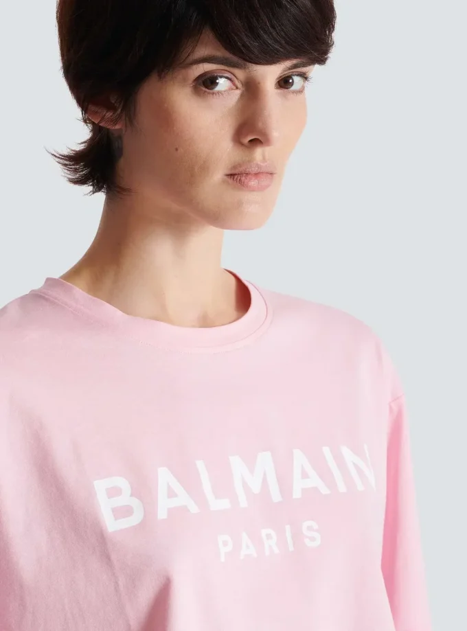 T-shirt with Balmain Paris print T-shirt with Balmain Paris print