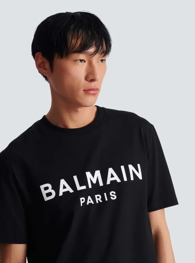 T-shirt with Balmain Paris print T-shirt with Balmain Paris print