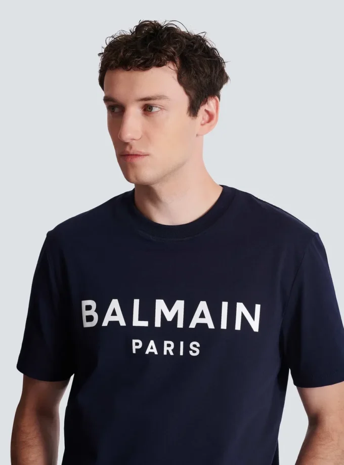 T-shirt with Balmain Paris print T-shirt with Balmain Paris print