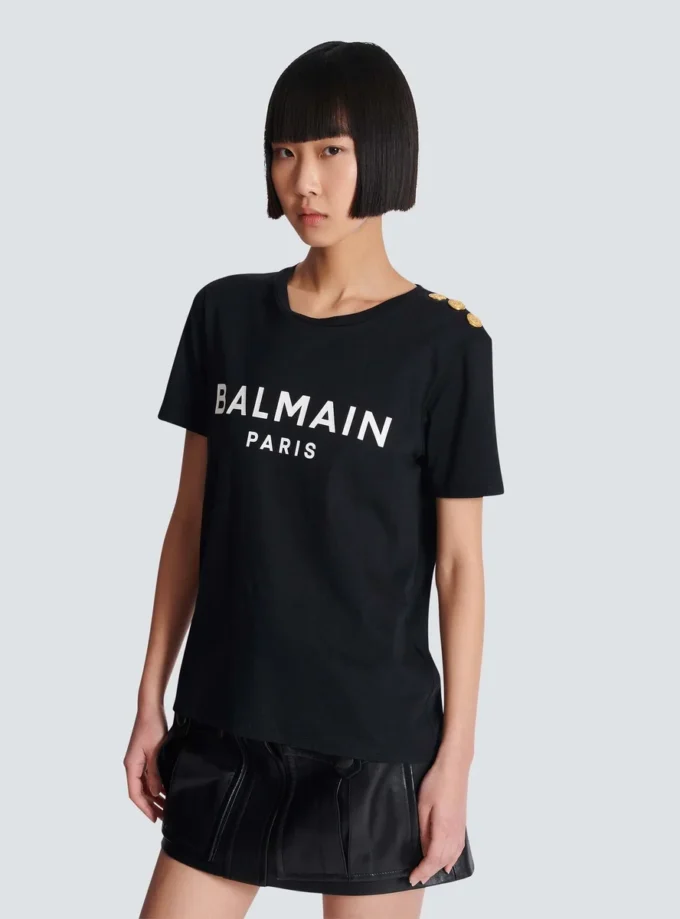 T-shirt with Balmain Paris print T-shirt with Balmain Paris print