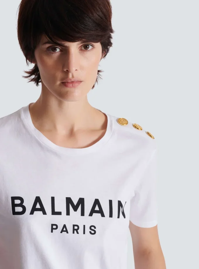 T-shirt with Balmain Paris print T-shirt with Balmain Paris print