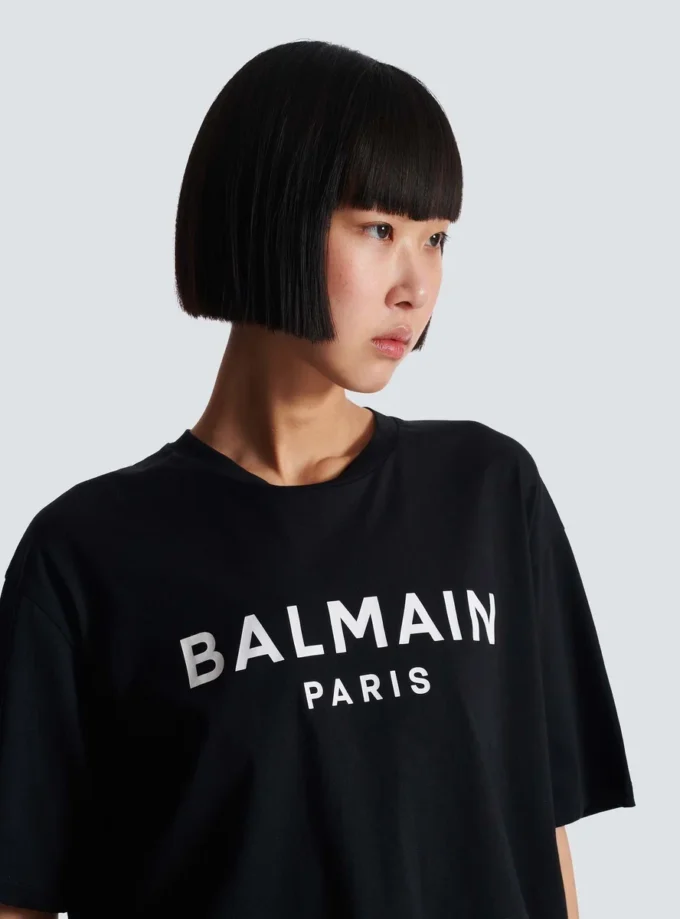 T-shirt with Balmain Paris print T-shirt with Balmain Paris print
