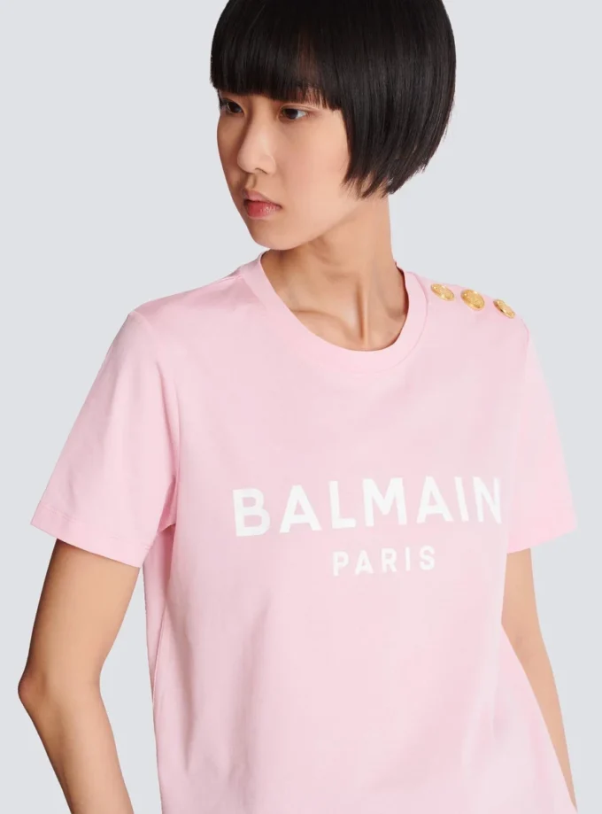 T-shirt with Balmain Paris print T-shirt with Balmain Paris print
