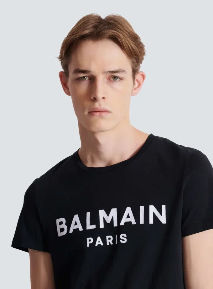 T-shirt with Balmain Paris print T-shirt with Balmain Paris print