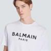T-shirt with Balmain Paris print T-shirt with Balmain Paris print