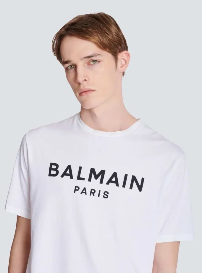 T-shirt with Balmain Paris print T-shirt with Balmain Paris print