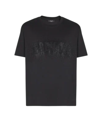 T-shirt with embroidered crystal spray effect